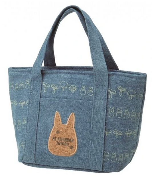Totoro Denim insulated tote bag with cork pocket