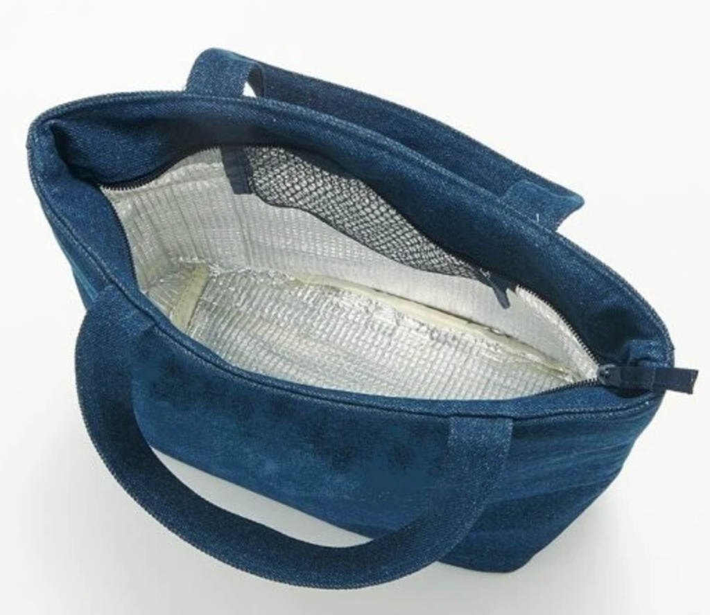 Totoro Denim insulated tote bag with cork pocket