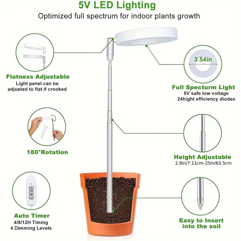 USB 5V Plant growth lamp for Indoor plant, imitated Sun LED Plant Growth Lamp