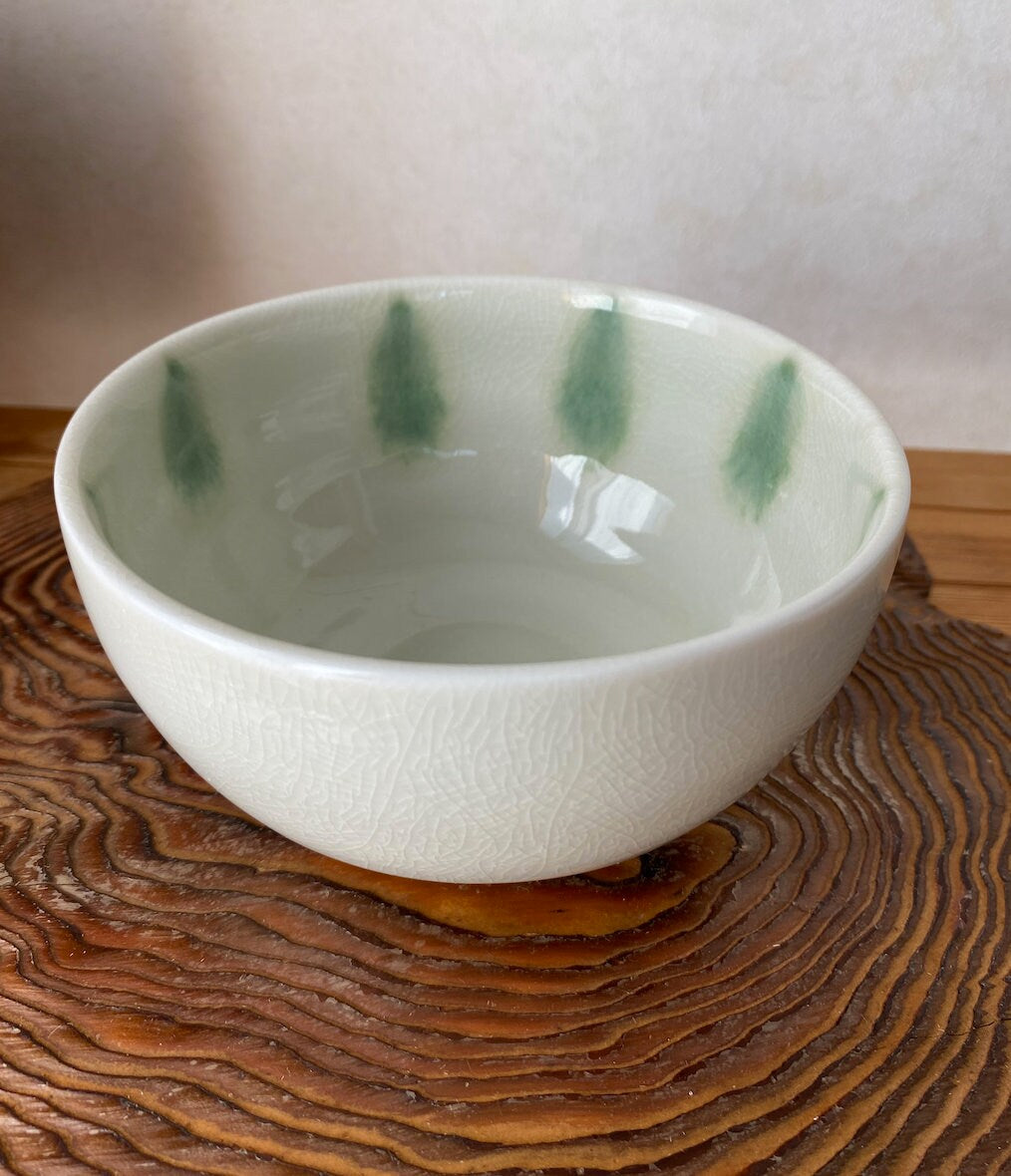 Ceramic wafu-Japanese medium bowl, 4.92" diameter x 2.75" height