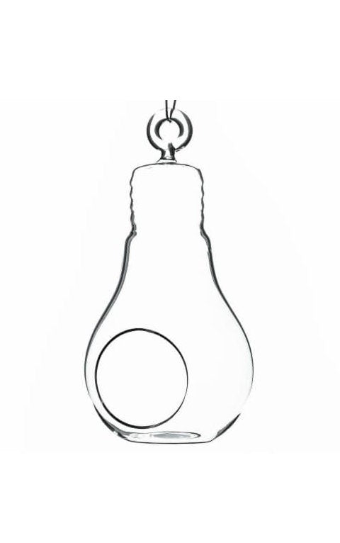 Athenas Garden HCH0606 6 x 3 in. Clear Bulb Hanging Glass Terrarium & Candle Holder