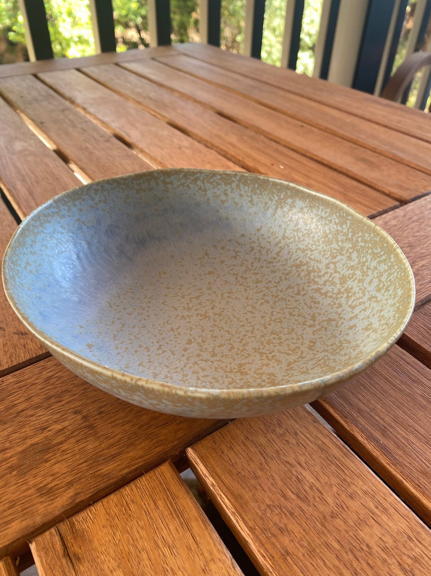 Oval ceramic wafu-Japanese style medium saucer, 8" x 7” x 2" deep