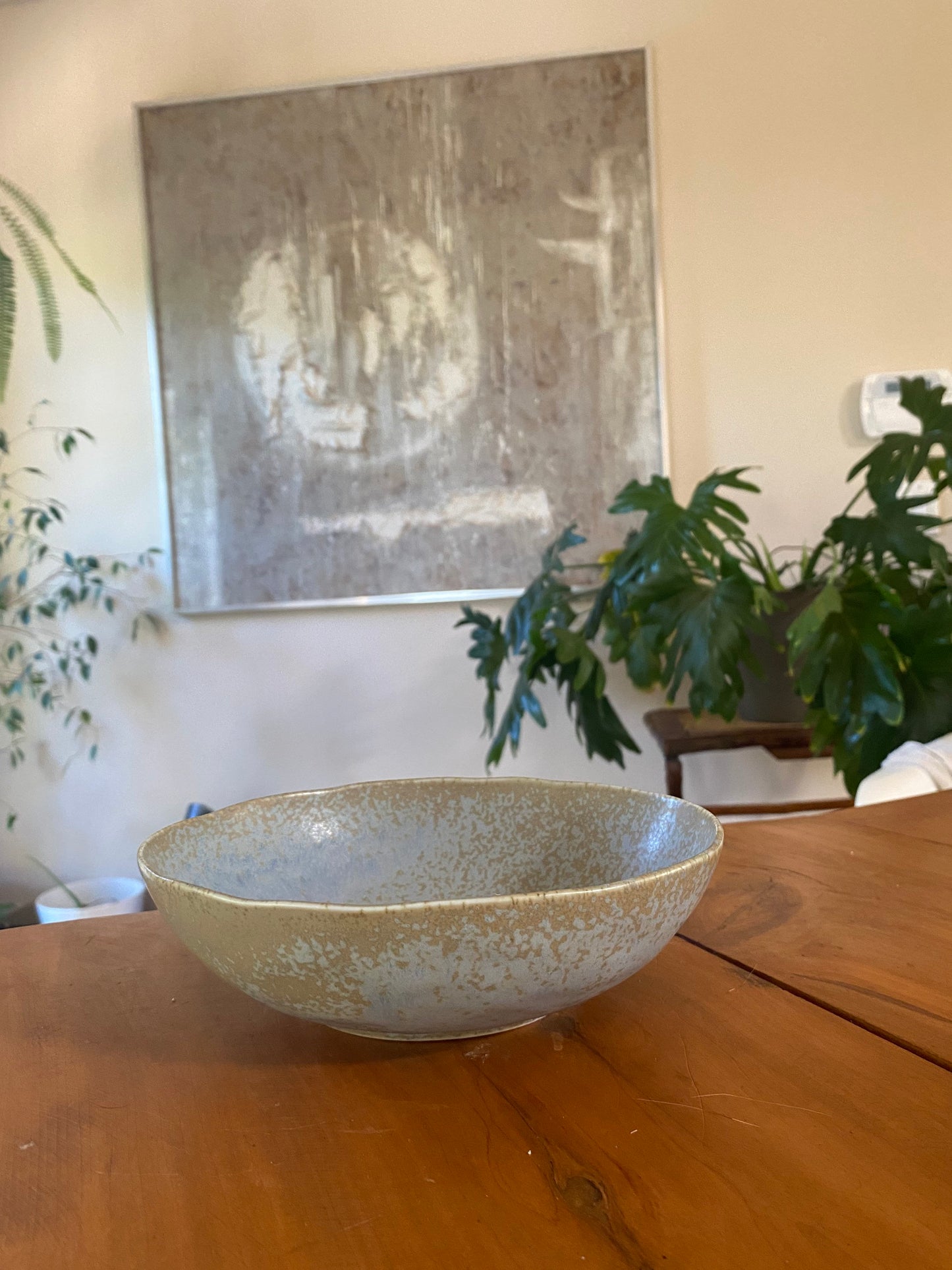 Oval ceramic wafu-Japanese style medium saucer, 8" x 7” x 2" deep