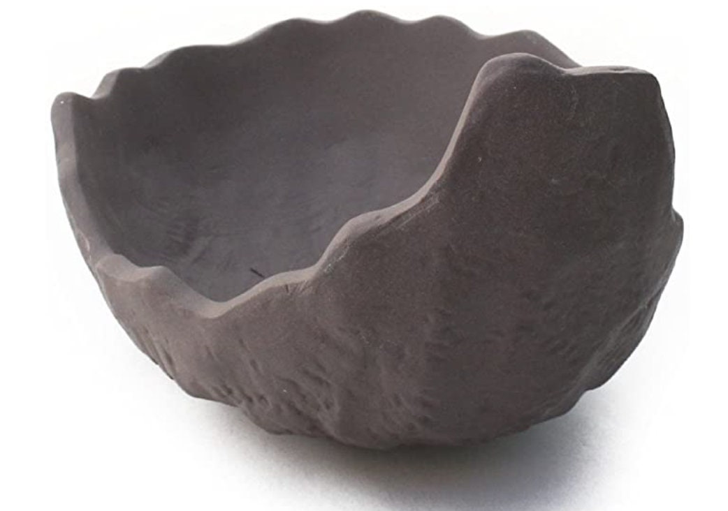 盆栽鉢 山野草鉢 鞍馬石 ウ泥 瀬戸焼 Seto-kilin, Japanese Bonsai Clay Saucer, Size 3.9" x 5.9"