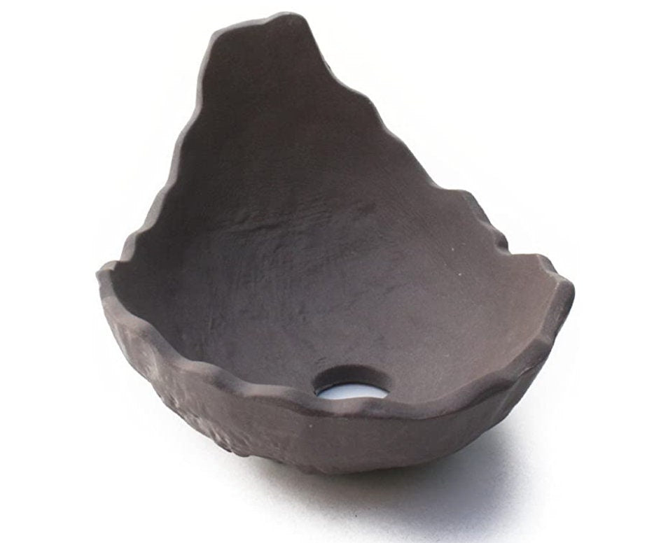 盆栽鉢 山野草鉢 鞍馬石 ウ泥 瀬戸焼 Seto-kilin, Japanese Bonsai Clay Saucer, Size 3.9" x 5.9"