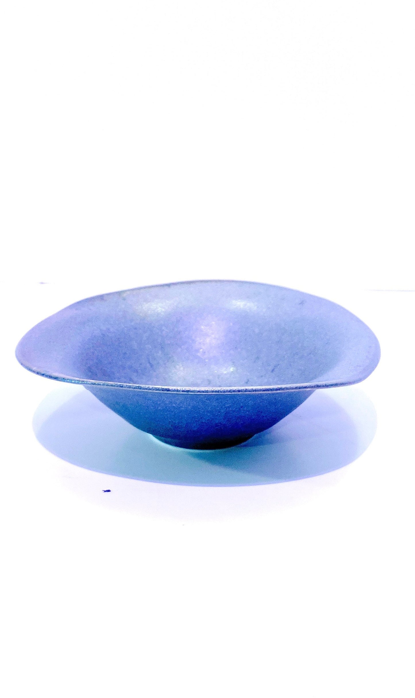 Unique stylish shape gray ceramic wafu-Japanese style medium saucer, 7" x 2" deep