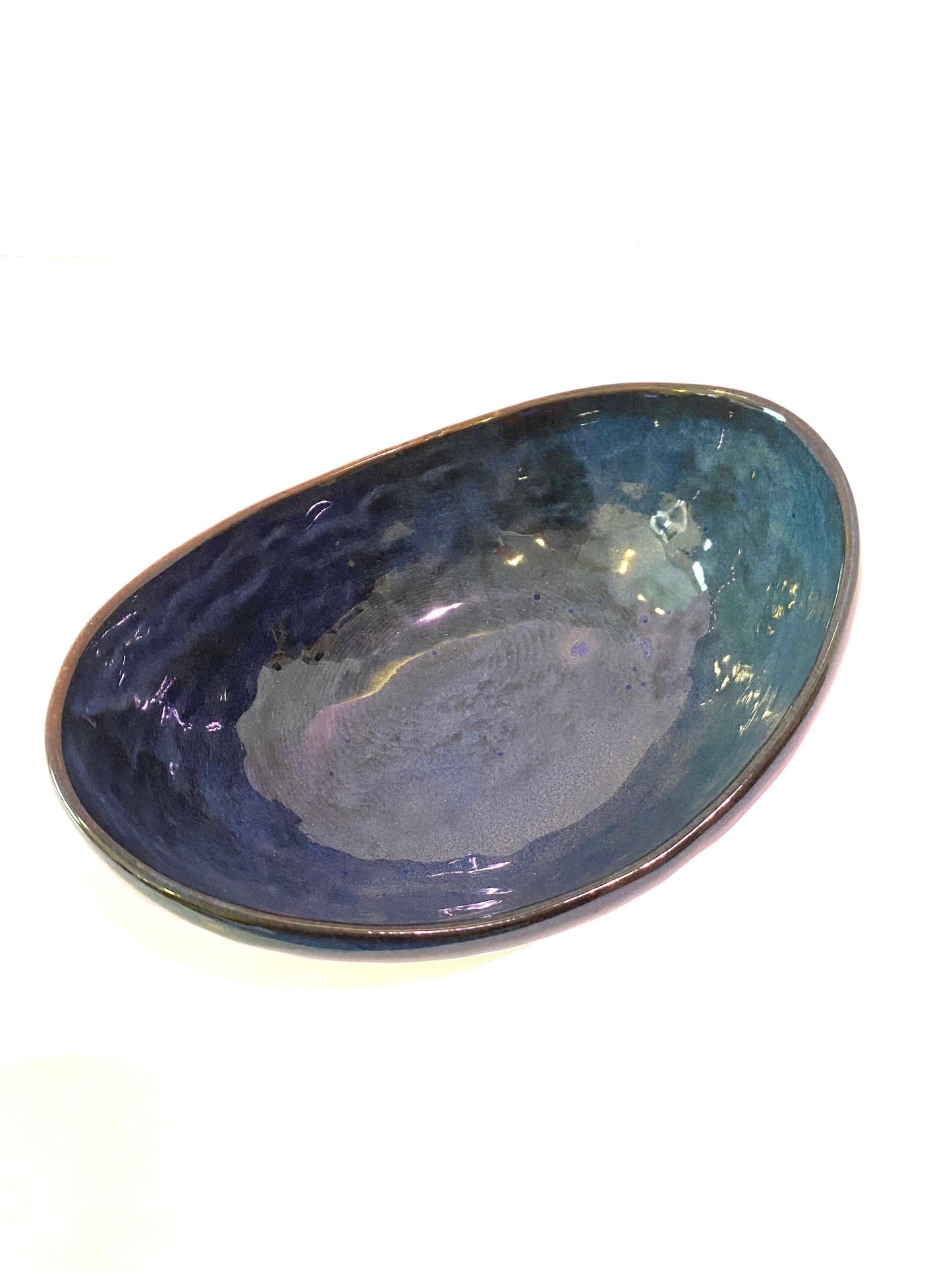 Owner's pick, good size for kokedama. Wabisabi bowl, Stone grained oval intriguing textual with practical appeal for a sculptural piece.