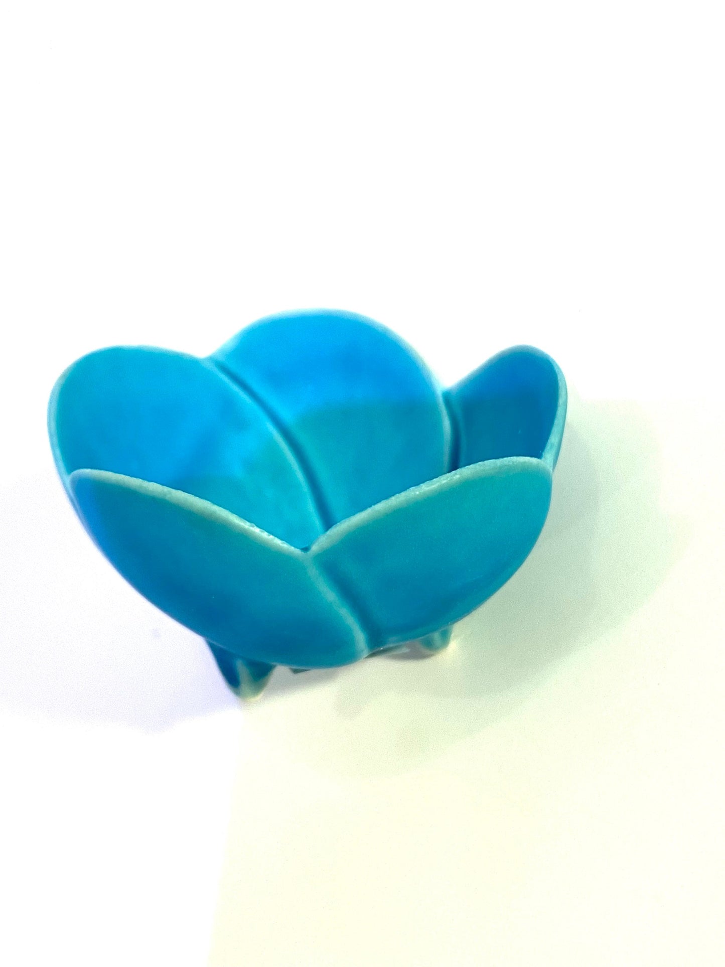 Mini jade with light blue small bowl made in Japan 2" x 1.5" h