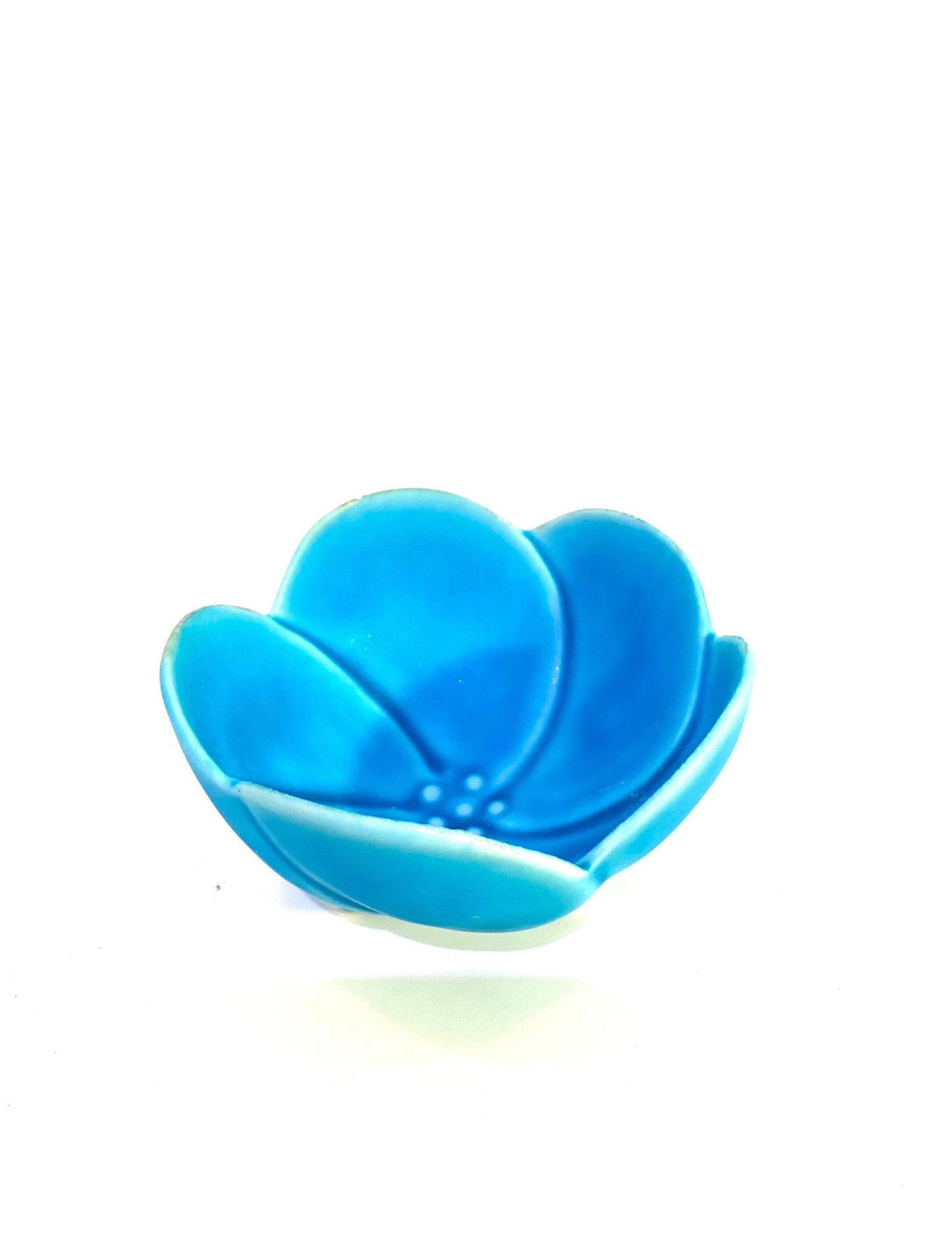 Mini jade with light blue small bowl made in Japan 2" x 1.5" h