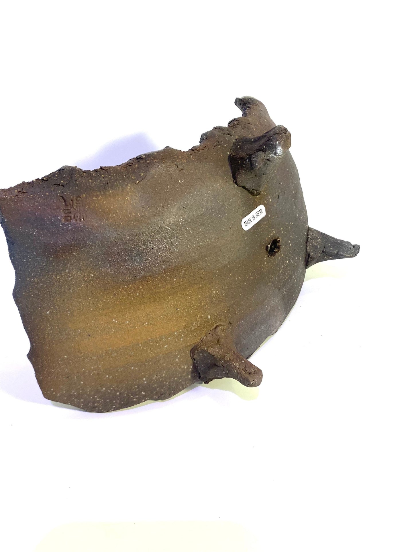 信楽焼Shigaraki ware Kokedama Saucer with legs, Japanese Ceramic saucer, Wafu, long rectangle