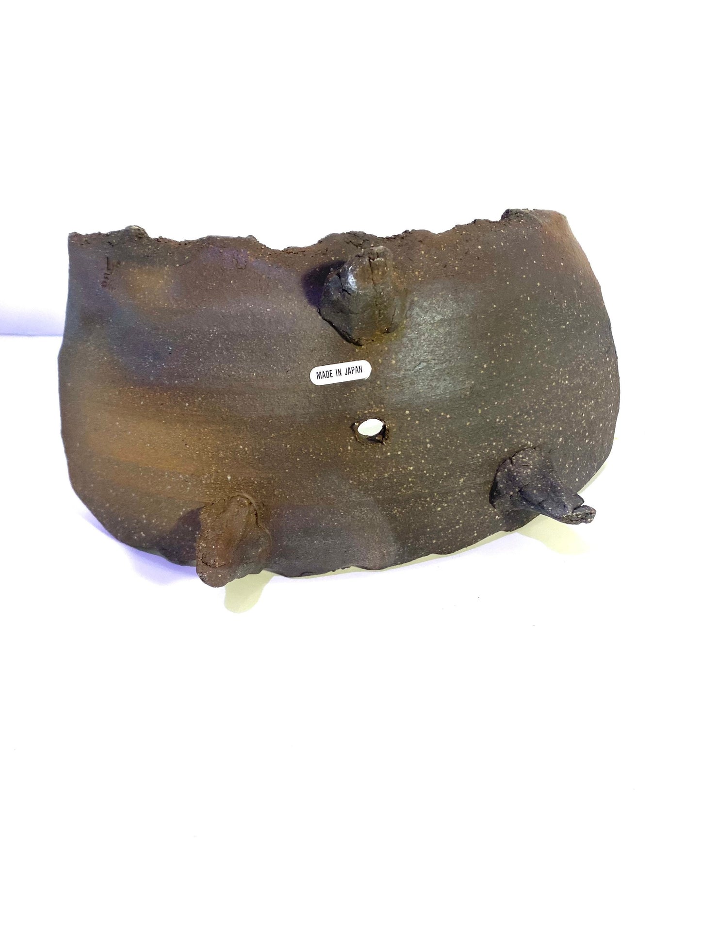 信楽焼Shigaraki ware Kokedama Saucer with legs, Japanese Ceramic saucer, Wafu, long rectangle