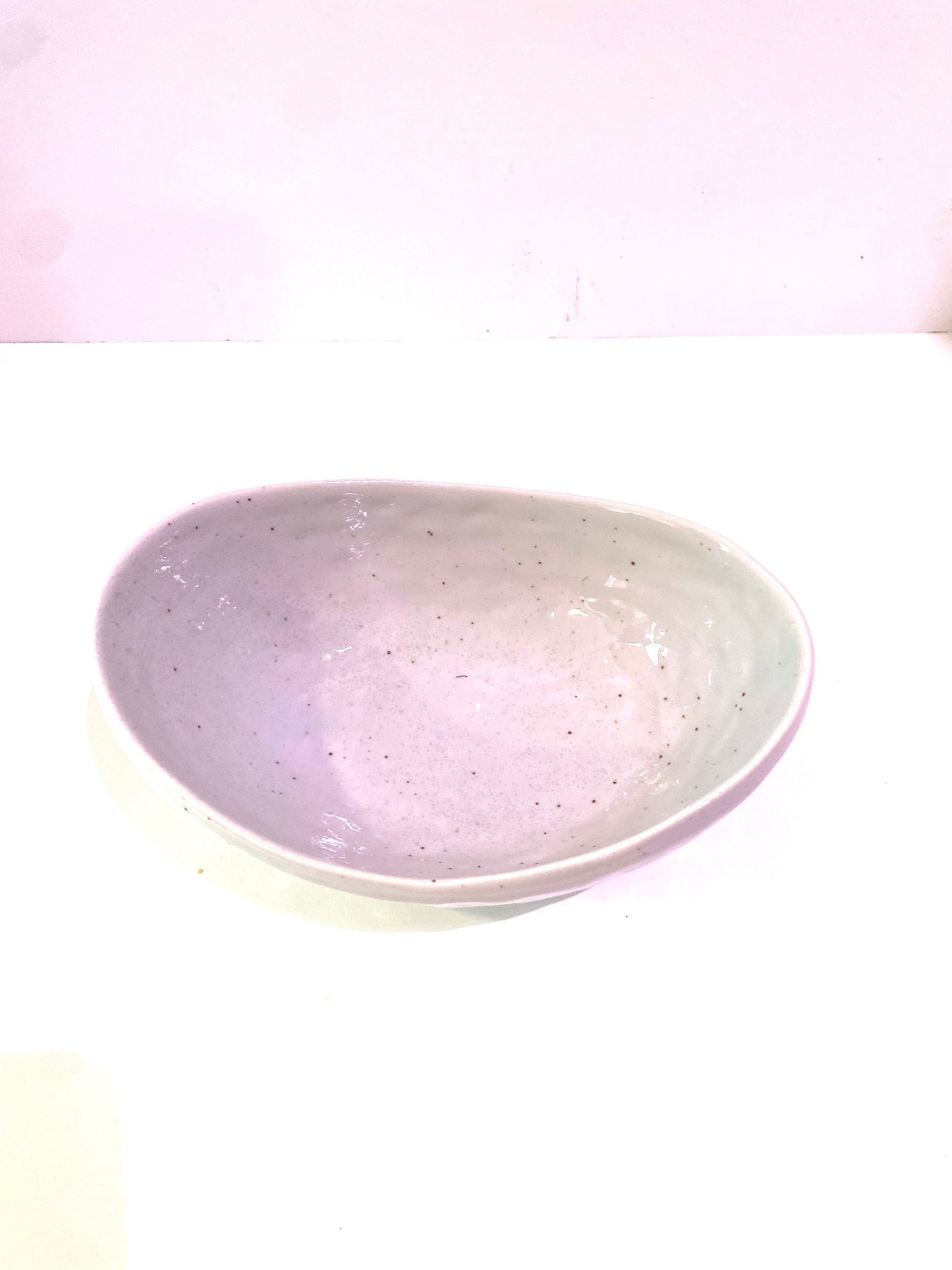 Owner's pick, good size for kokedama. Wabisabi bowl, Stone grained oval intriguing textual with practical appeal for a sculptural piece.