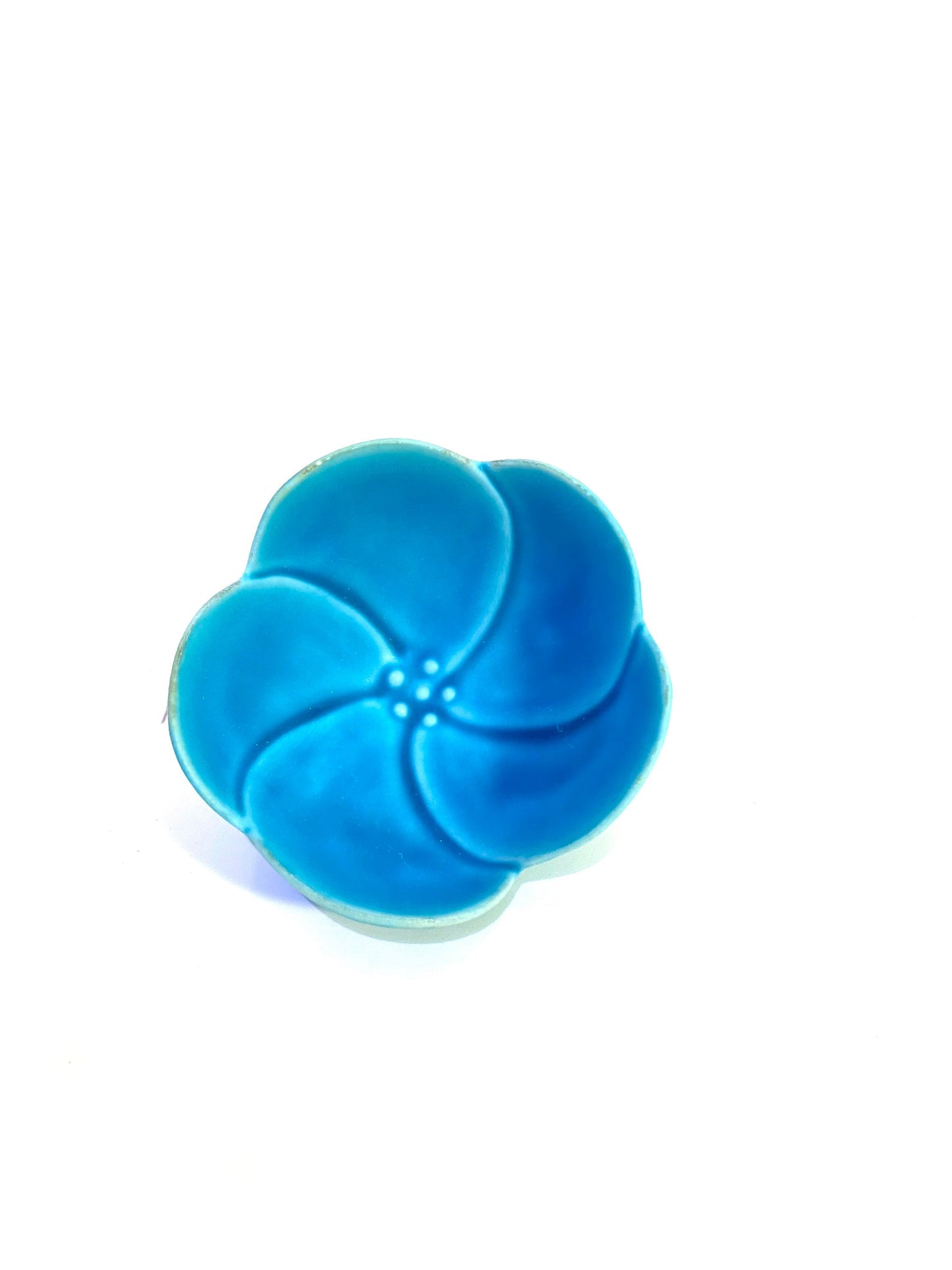 Mini jade with light blue small bowl made in Japan 2" x 1.5" h