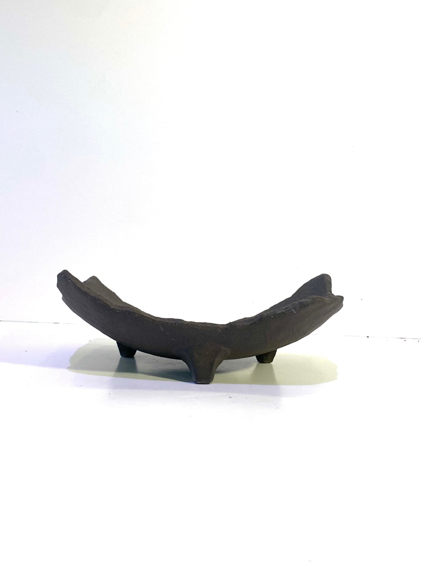 信楽焼, Shigaraki ware Kokedama Saucer with legs, Japanese Ceramic saucer, Wafu 478-699