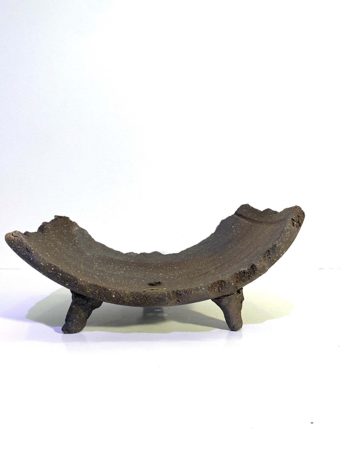 信楽焼Shigaraki ware Kokedama Saucer with legs, Japanese Ceramic saucer, Wafu, long rectangle