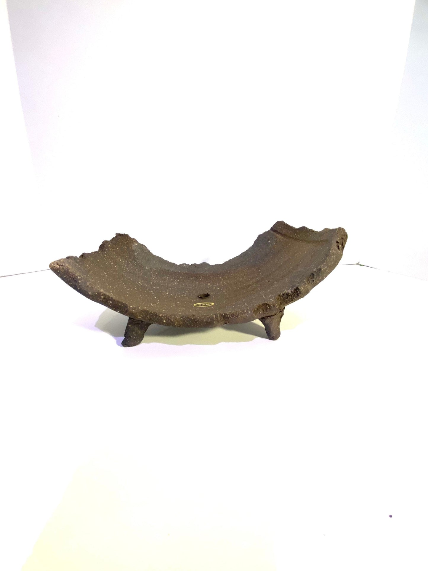 信楽焼Shigaraki ware Kokedama Saucer with legs, Japanese Ceramic saucer, Wafu, long rectangle