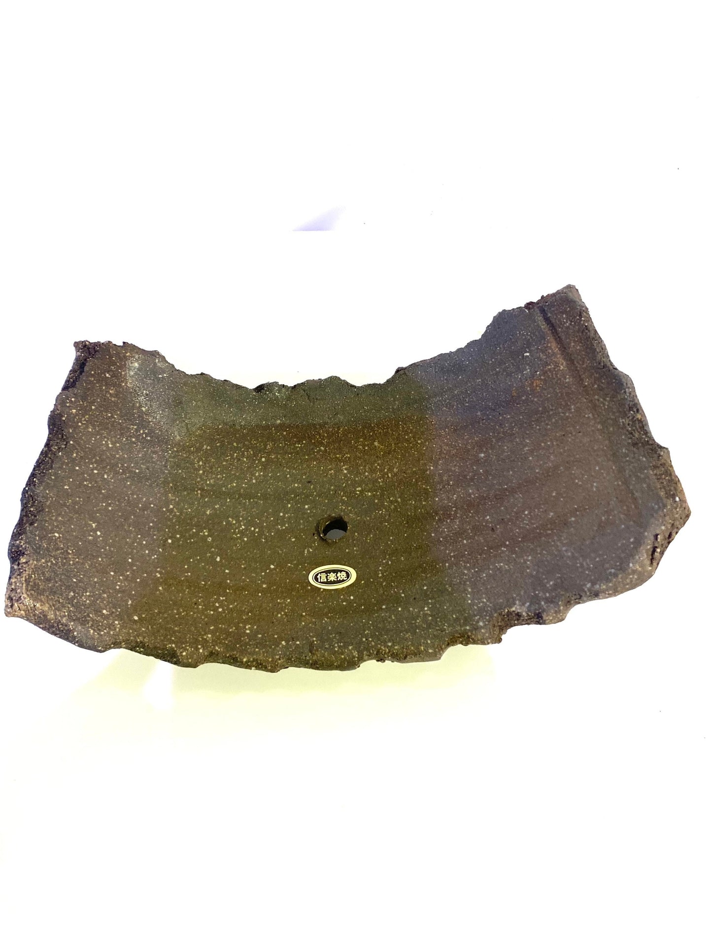 信楽焼Shigaraki ware Kokedama Saucer with legs, Japanese Ceramic saucer, Wafu, long rectangle