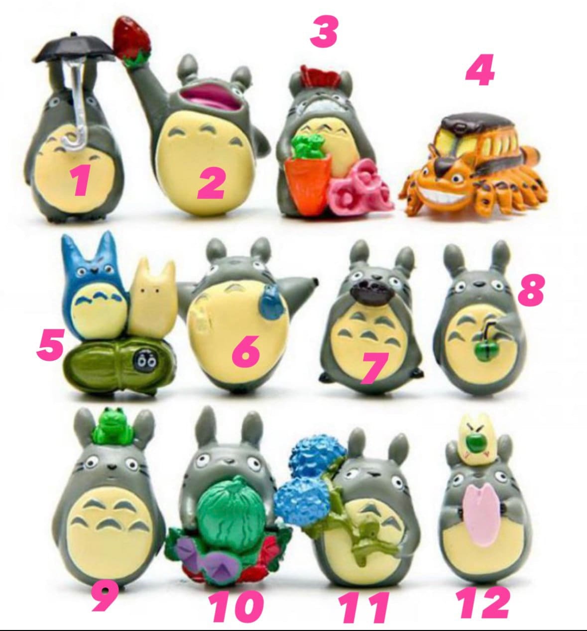 Miniature Totoro doll as Kokedama Charm comes with 3pcs