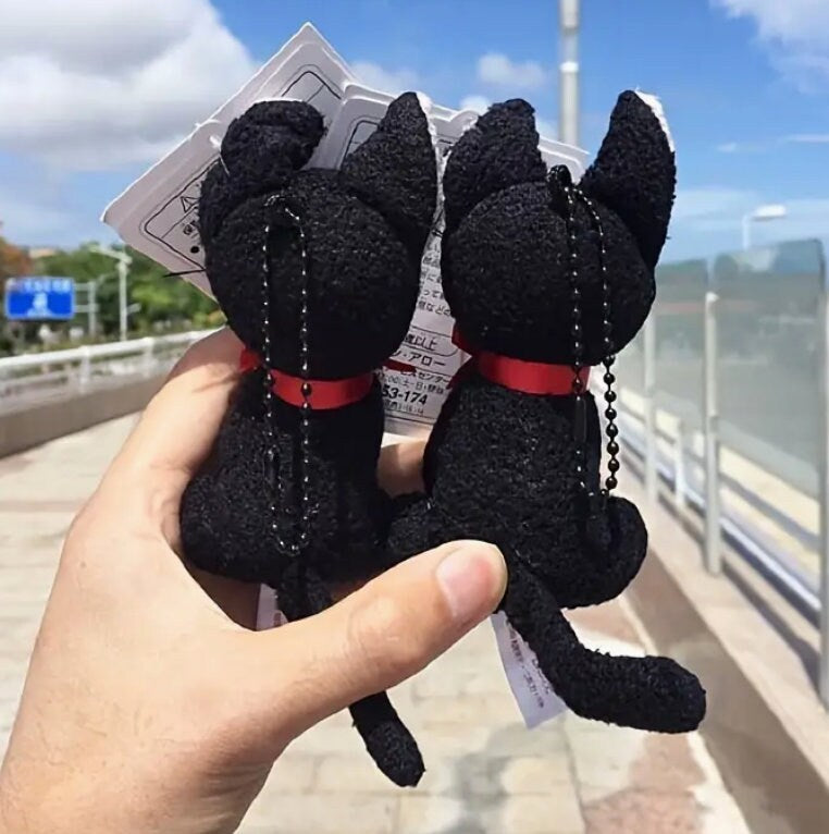 Studio Ghibli Black JiJi Plush Toy, Cute Mini Black Cat Kiki, Stuffed Toy Keychain