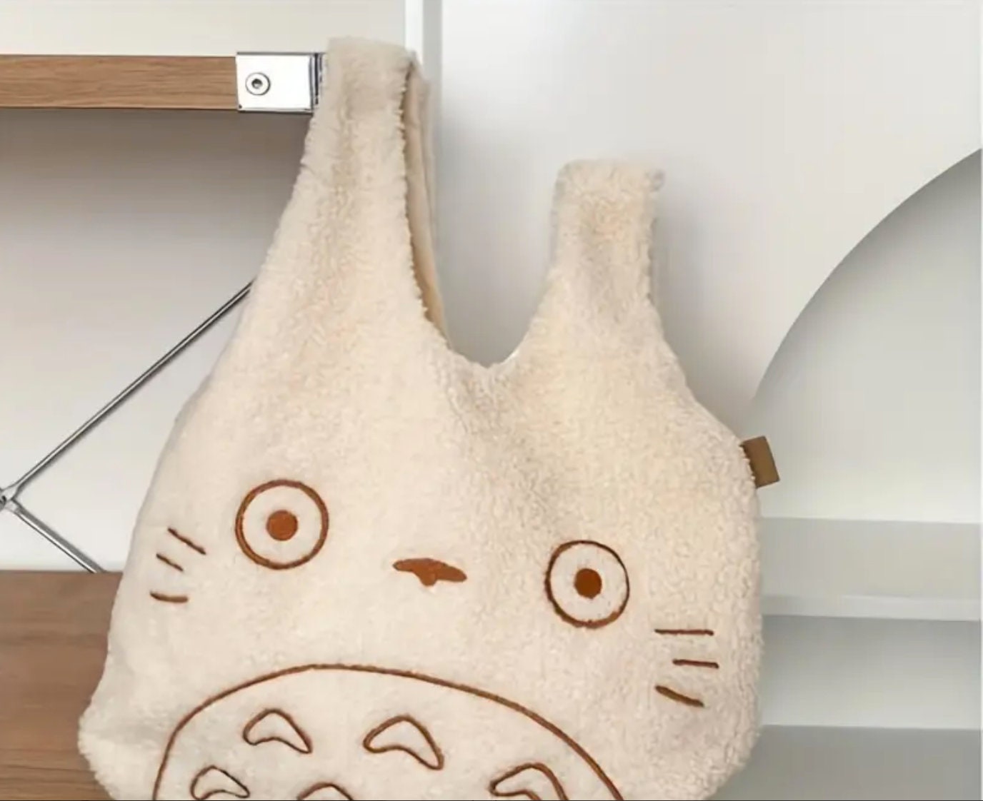 Totoro small bag, Fluffy Corduroy Handbag 12.5inch