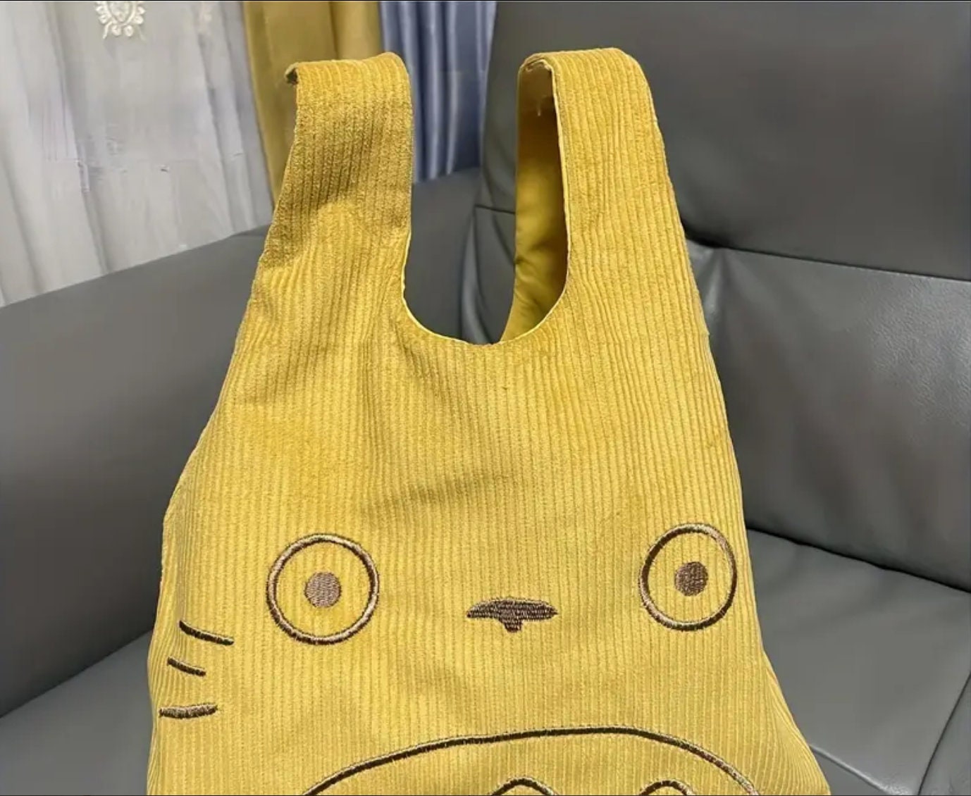 Totoro small bag, Fluffy Corduroy Handbag 12.5inch