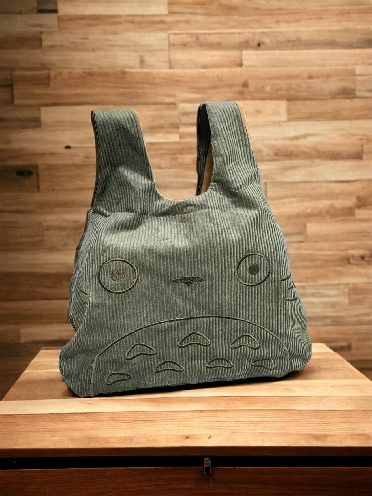 Totoro small bag, Fluffy Corduroy Handbag 12.5inch