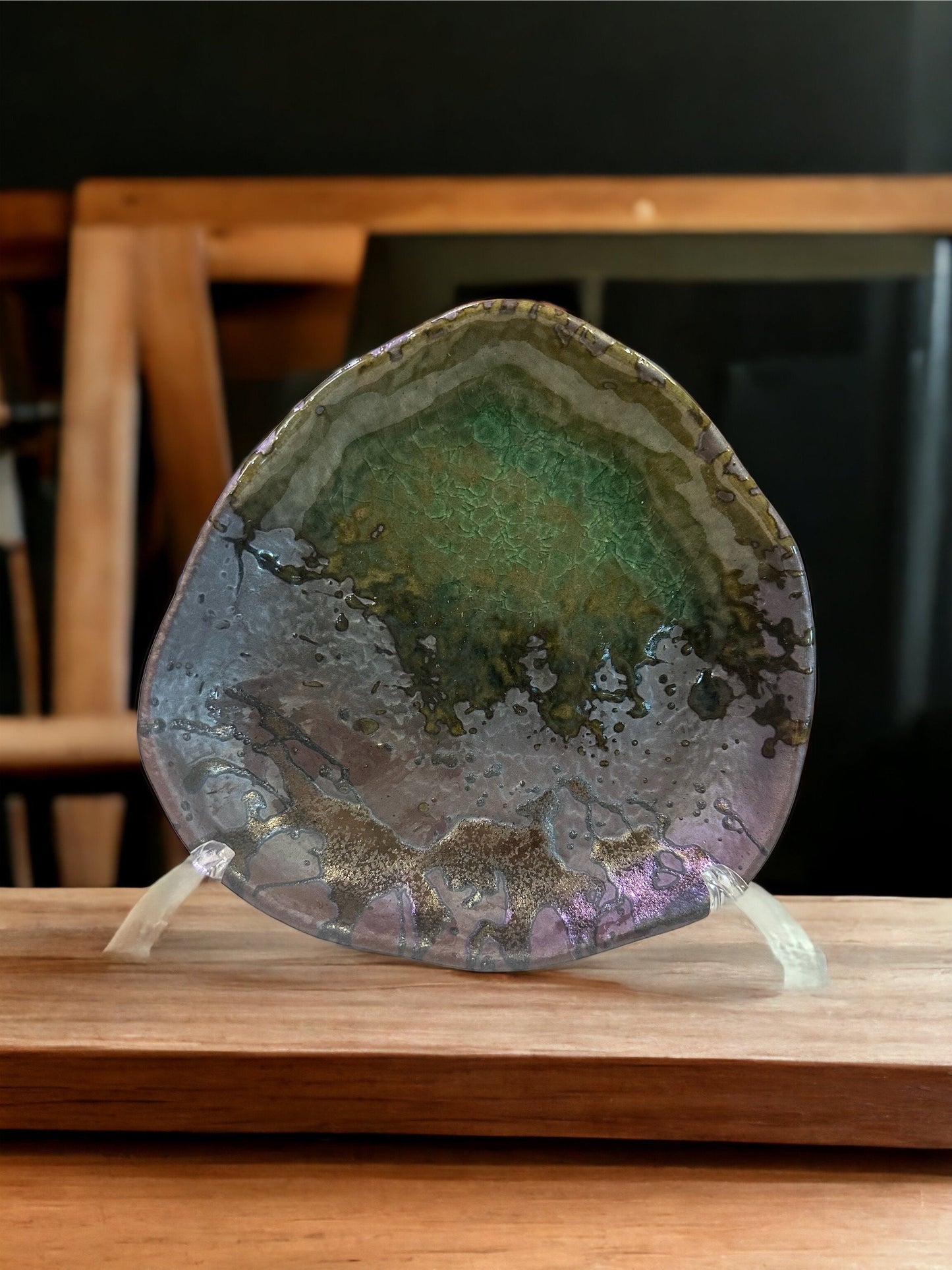 Medium Banko-yaki Santo Kinsai (Gold grazing) Triangle 三陶 萬古焼 三角プレート 伊賀金彩 (Copy)