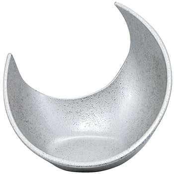 Japan made, beautiful earth Silver half moon shape kokedama saucer.  It is good saucer for small Kokedama.