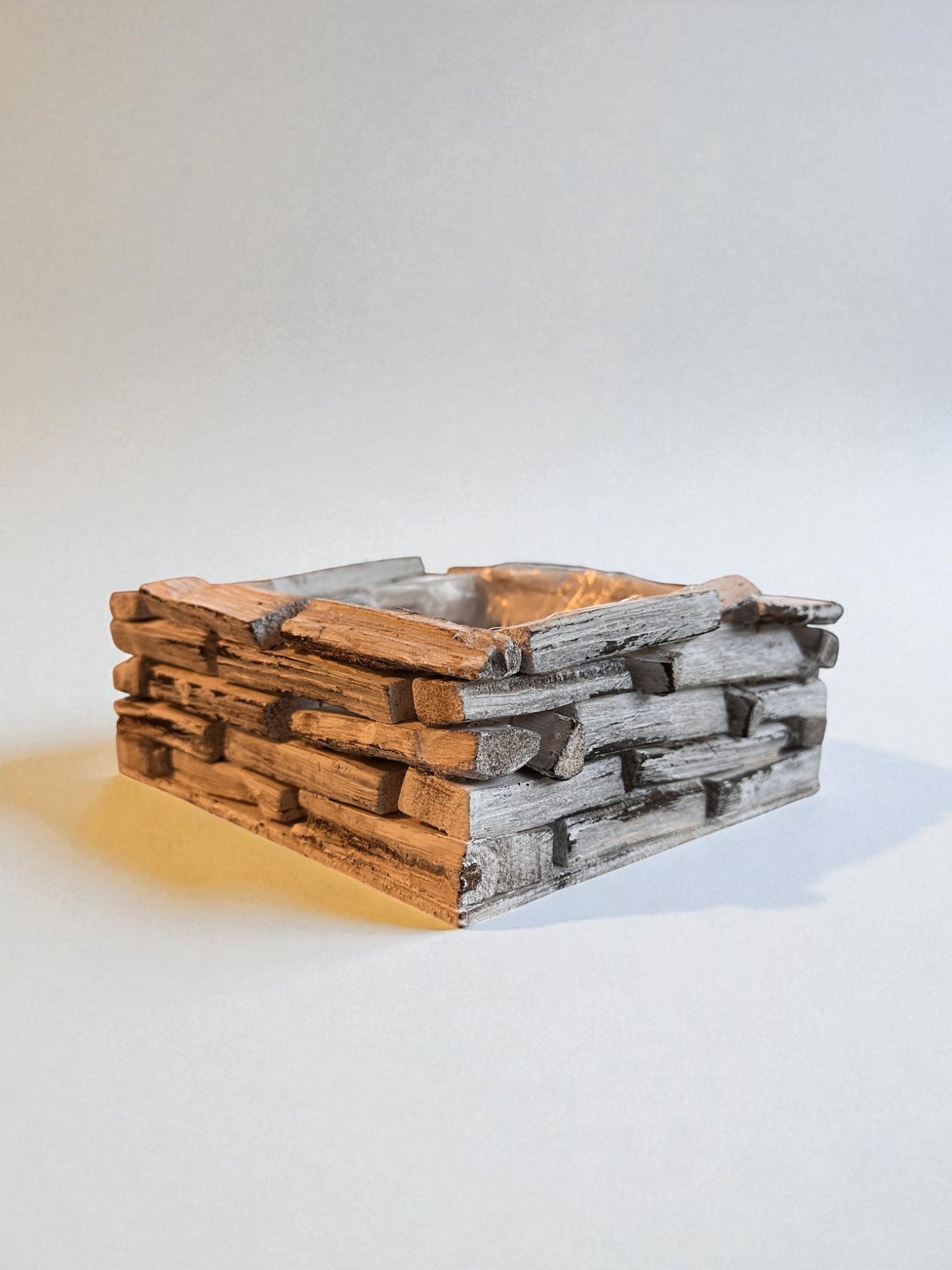 White Painted Wooden Square Plant Saucer – 6" x 6"