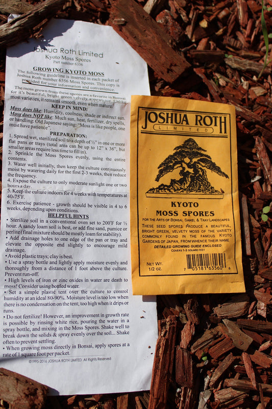 Kyoto Moss Spore for the arts of Kokedama, Bonsai, Saikei, & Tray landscapes