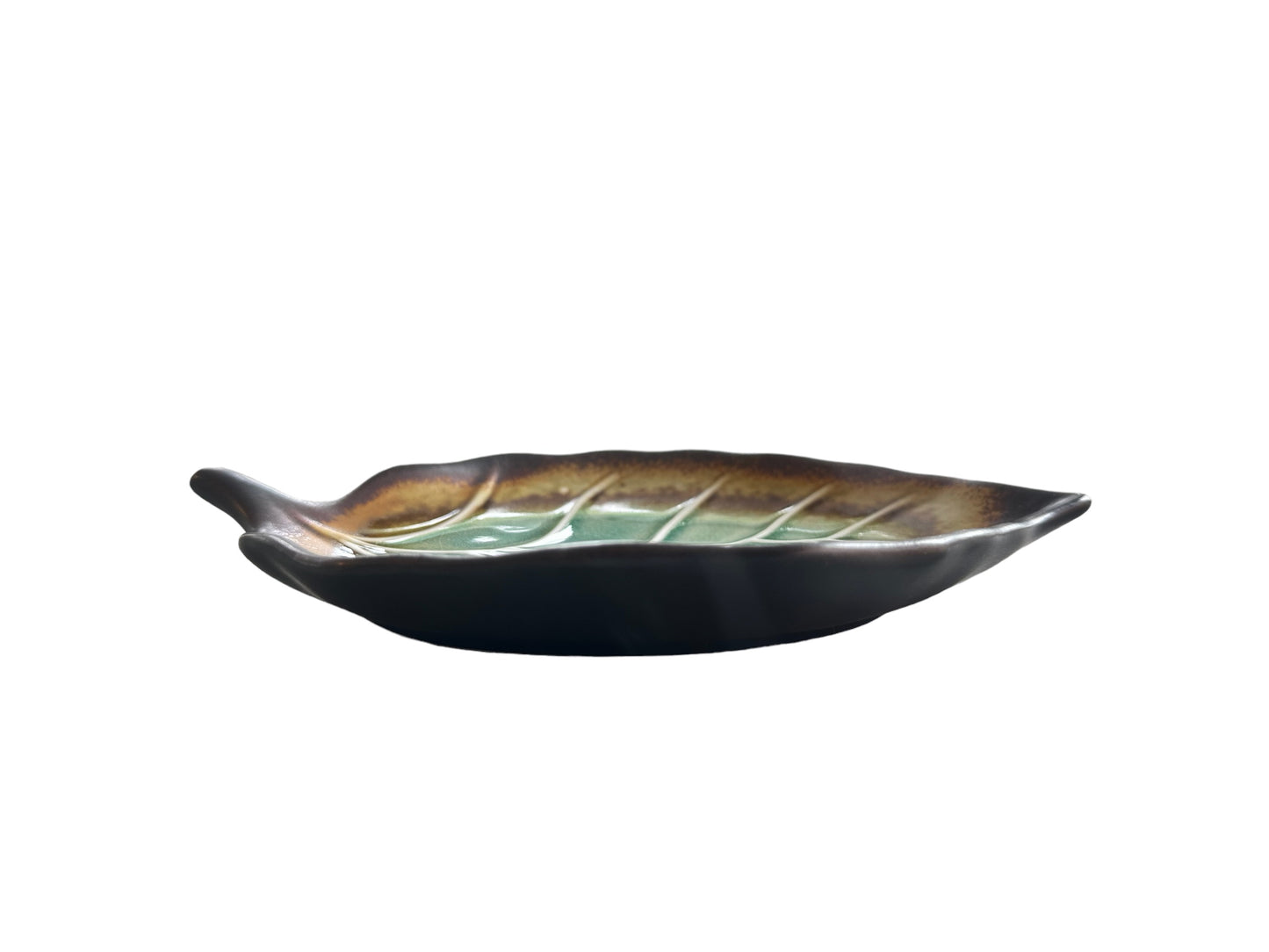 Evergreen Leaf Ceramic Tray 8”