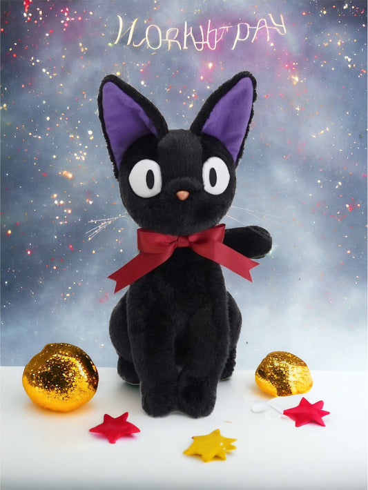 Studio Ghibli Black JiJi Plush Toy, Cute Mini Black Cat Kiki, Stuffed Toy Keychain