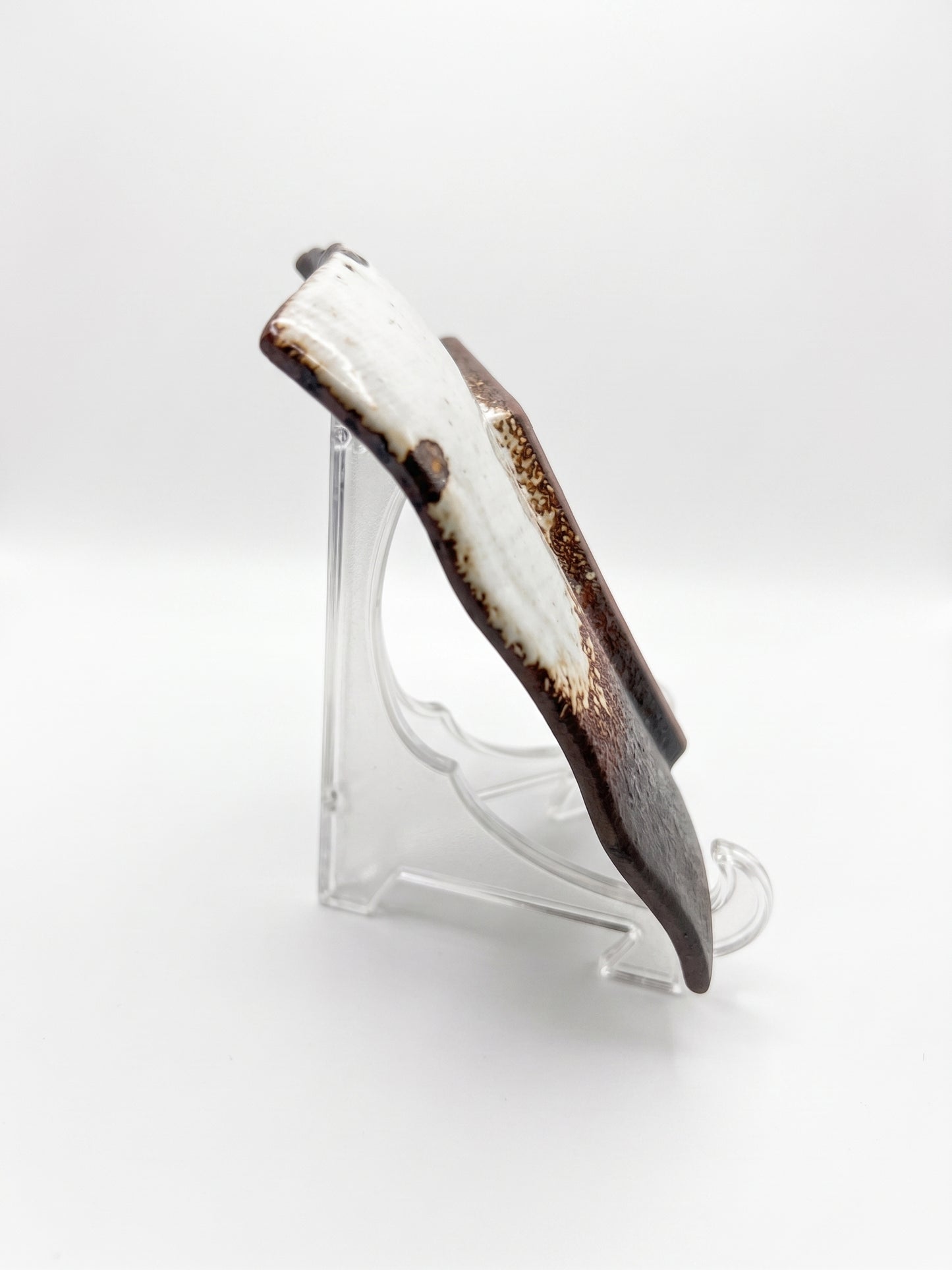 Banko Ware White & Gold Accent Square Ceramic Plate, Wabi-Sabi Banko Ware Square Display Tray (6.25" x 6") 白彩金彩 (Hakusai Kinsai)