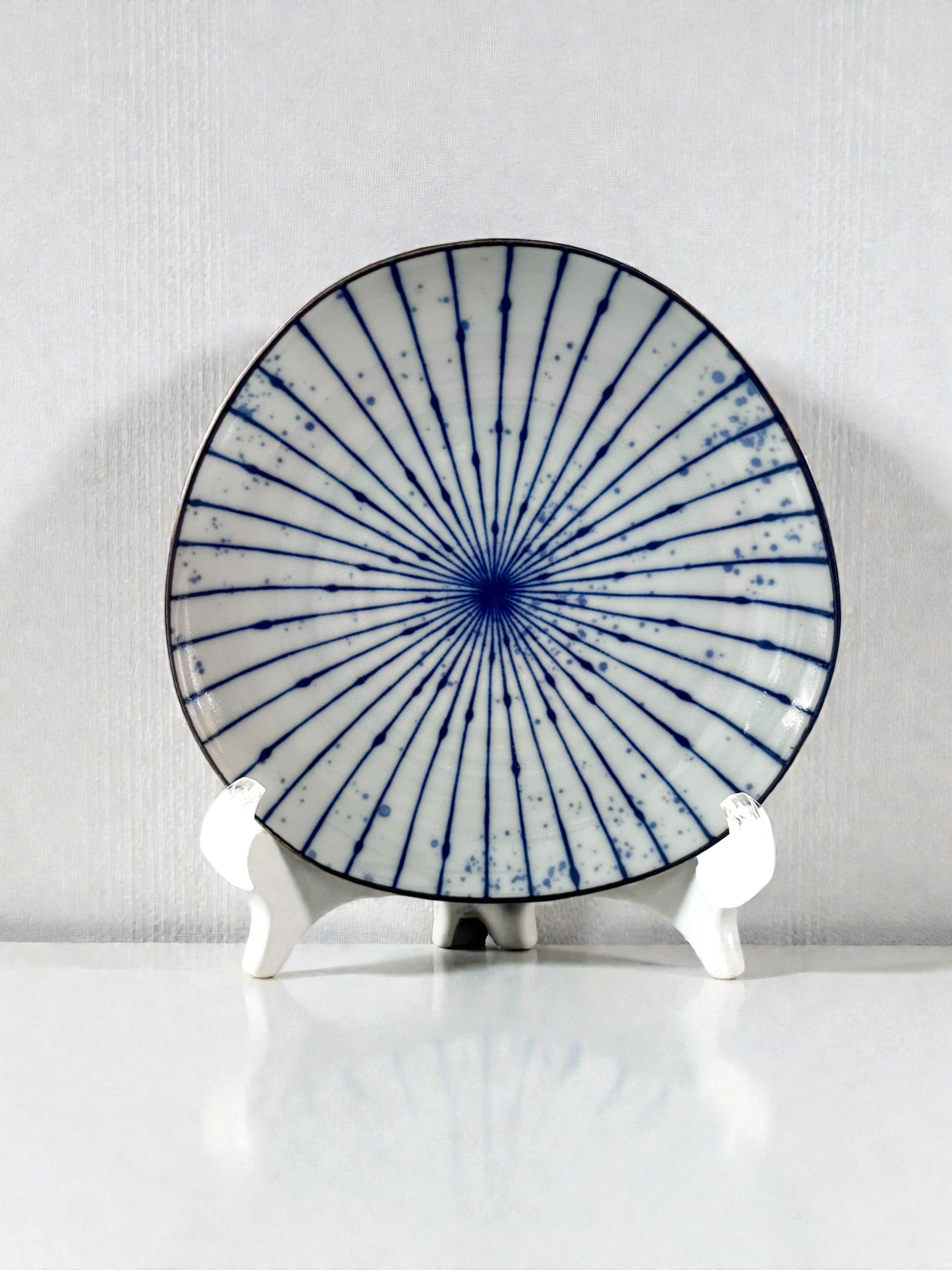 Indigo Radiance Kokedama Saucer, wafu design saucer 6.5" x 1"