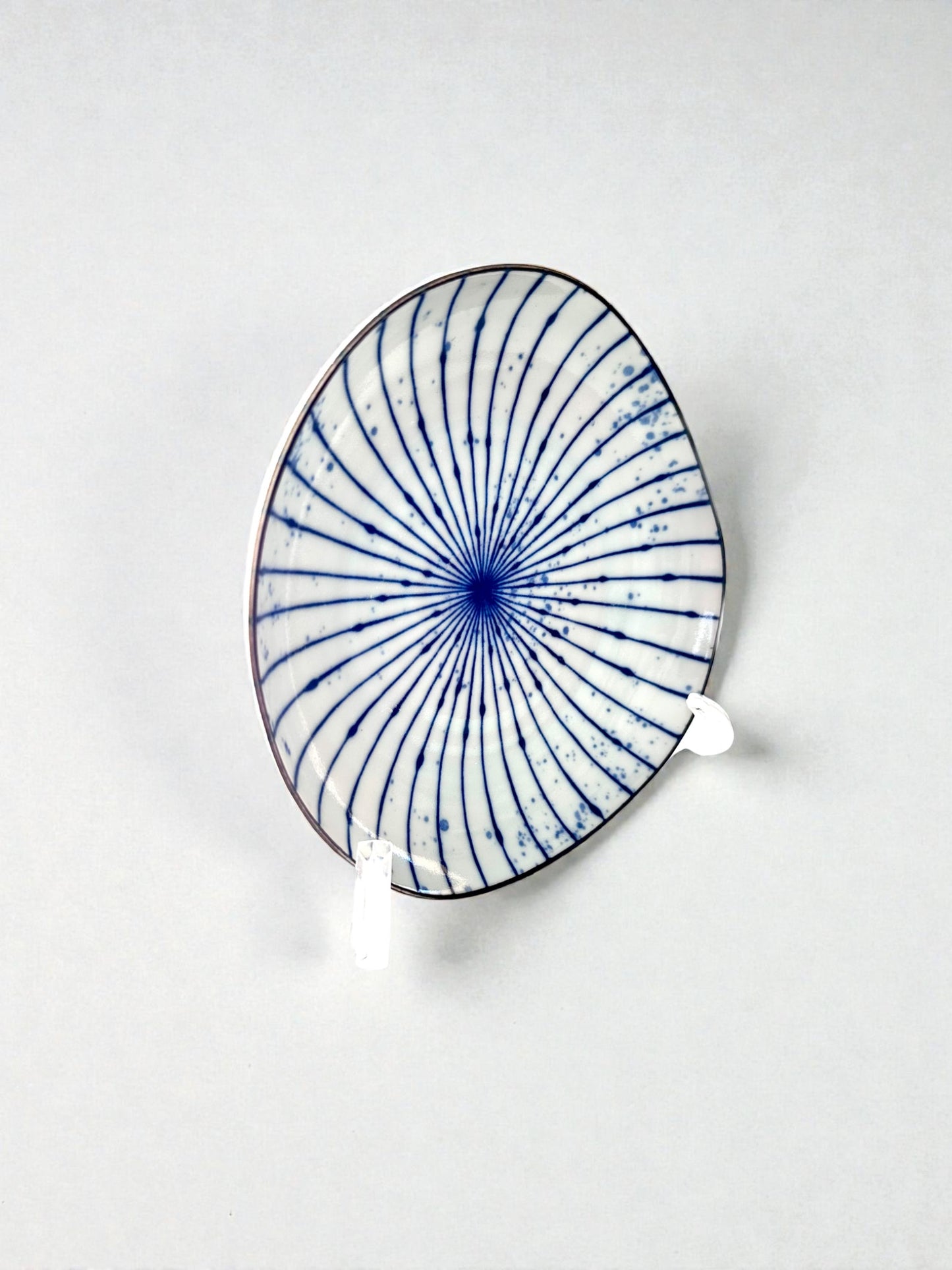 Indigo Radiance Kokedama Saucer, wafu design saucer 6.5" x 1"