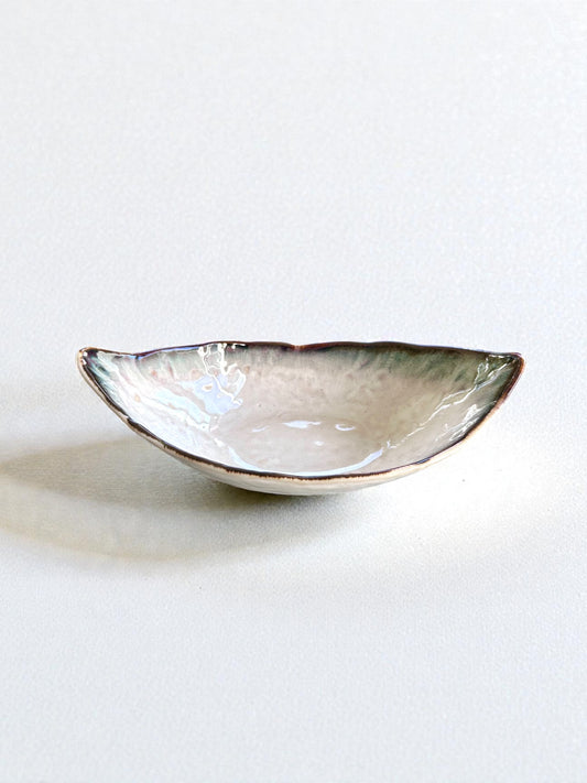 Boat (Fune) - Shape Kokedama Saucer – Soft White Glaze