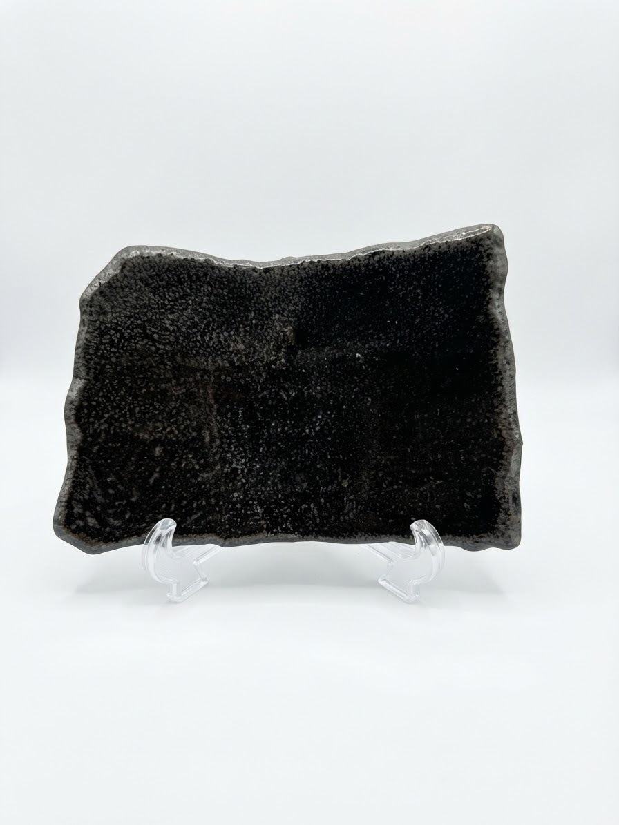 Yuzu Kuro Three-Footed Ceramic Kokedama Tray – Made in Japan