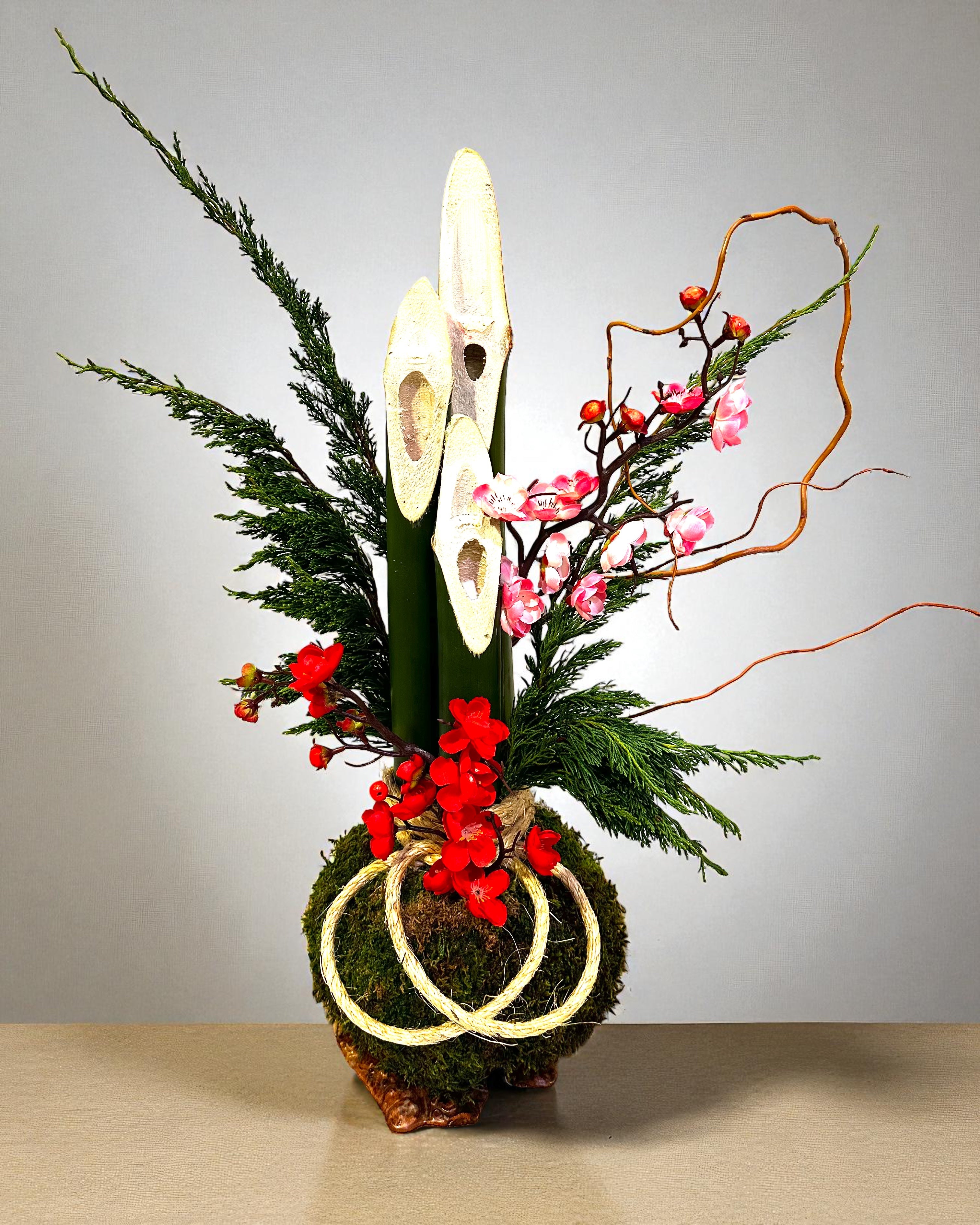 Reserve your Kadomatsu Kokedama for New Year Decoration. Japanese
