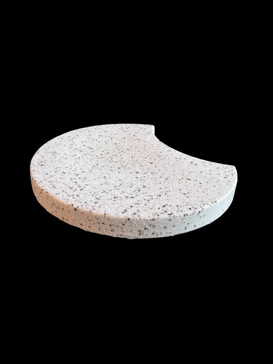 White Moon" Kokedama Saucer Size: 7.5" x 6”