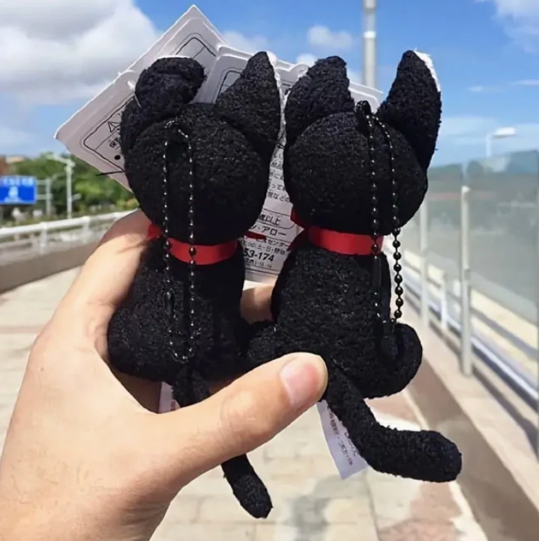 Black cat Plush Toy, Cute Mini Black Cat Jiji, Stuffed Toy Keychain