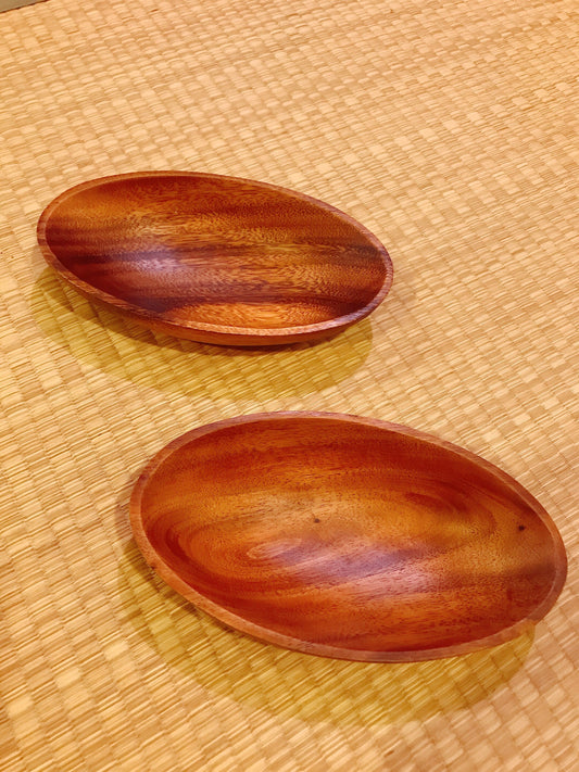 Wooden Saucer for Medium Kokedama oval 8”x 4.5”x 1.5”