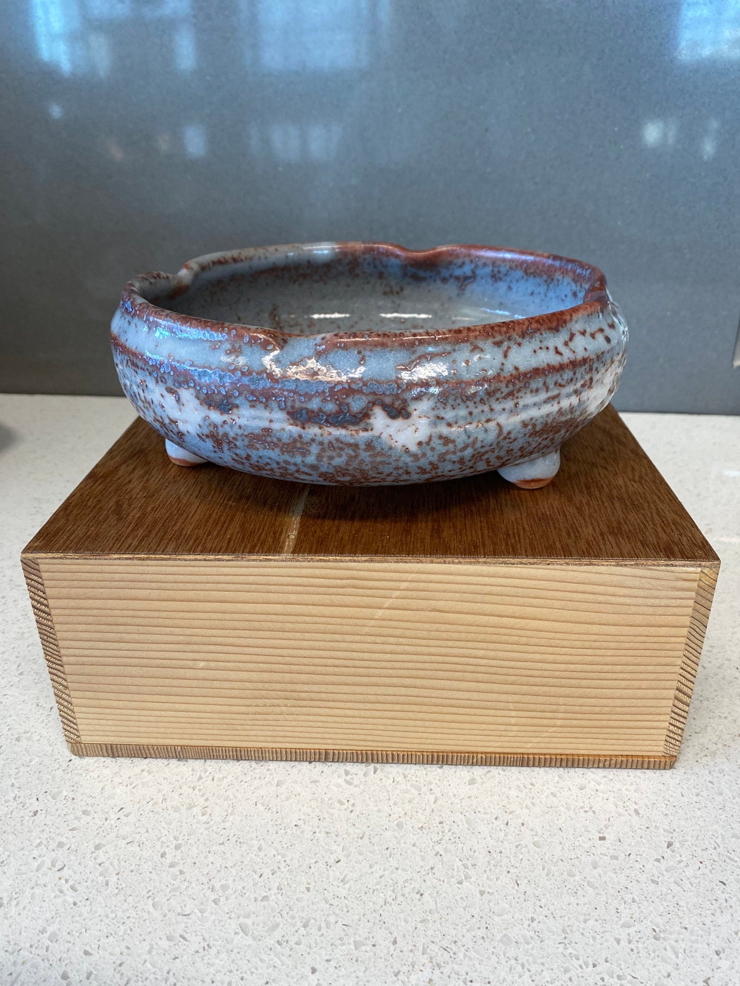小石原焼　Japanese Ceramic Saucer, Koishiwara Yaki Ware, Shuzan Gama kiln, Size 22cm diameter, comes with wooden protected box