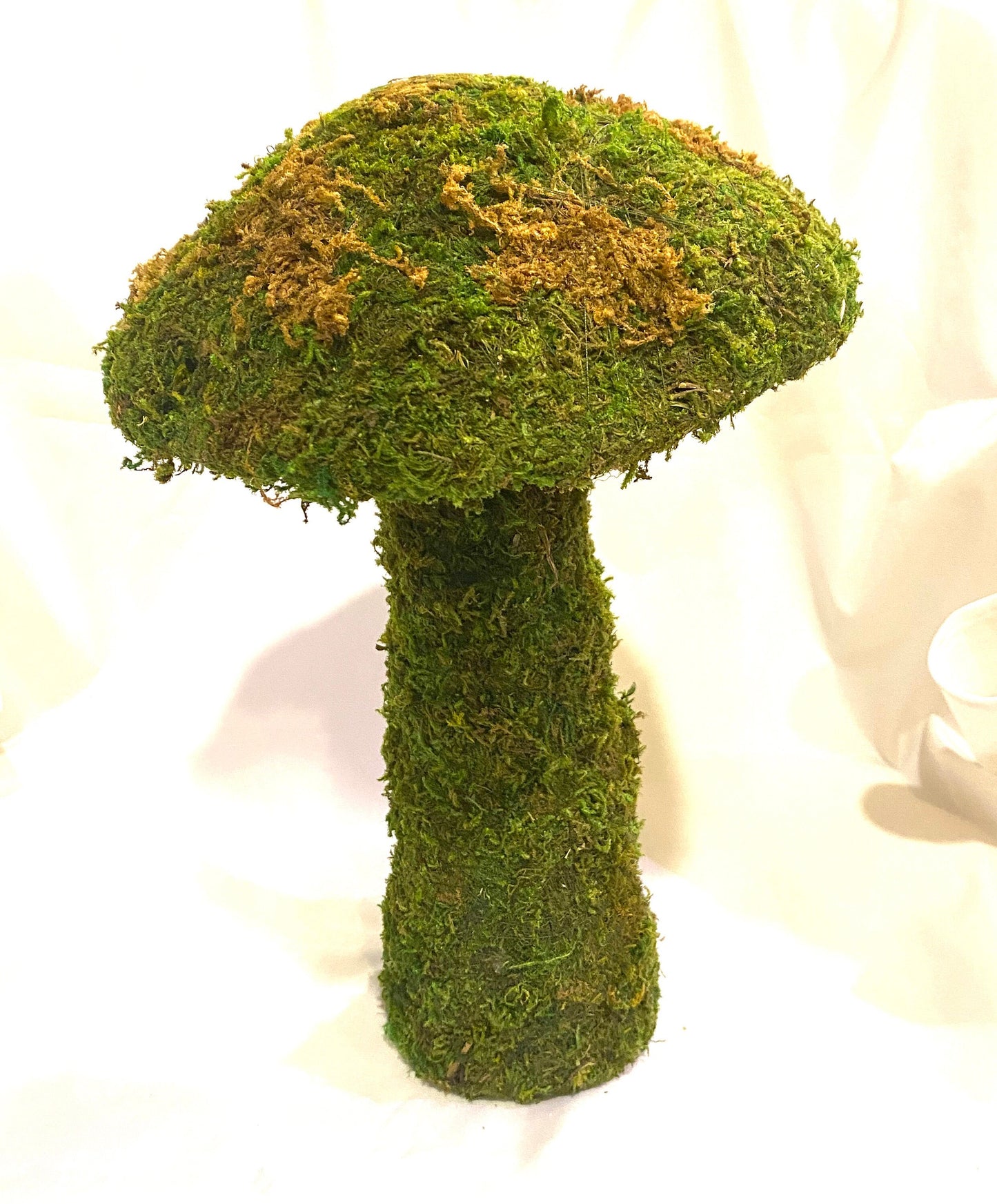 Mushroom deco garden, cute mushroom shape covered with preserved fresh green colored moss