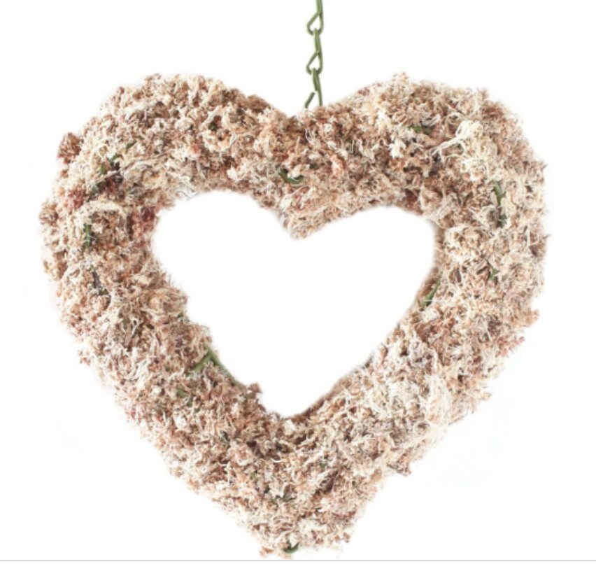 Living Wreath Heart 11" made out of sphagnum moss