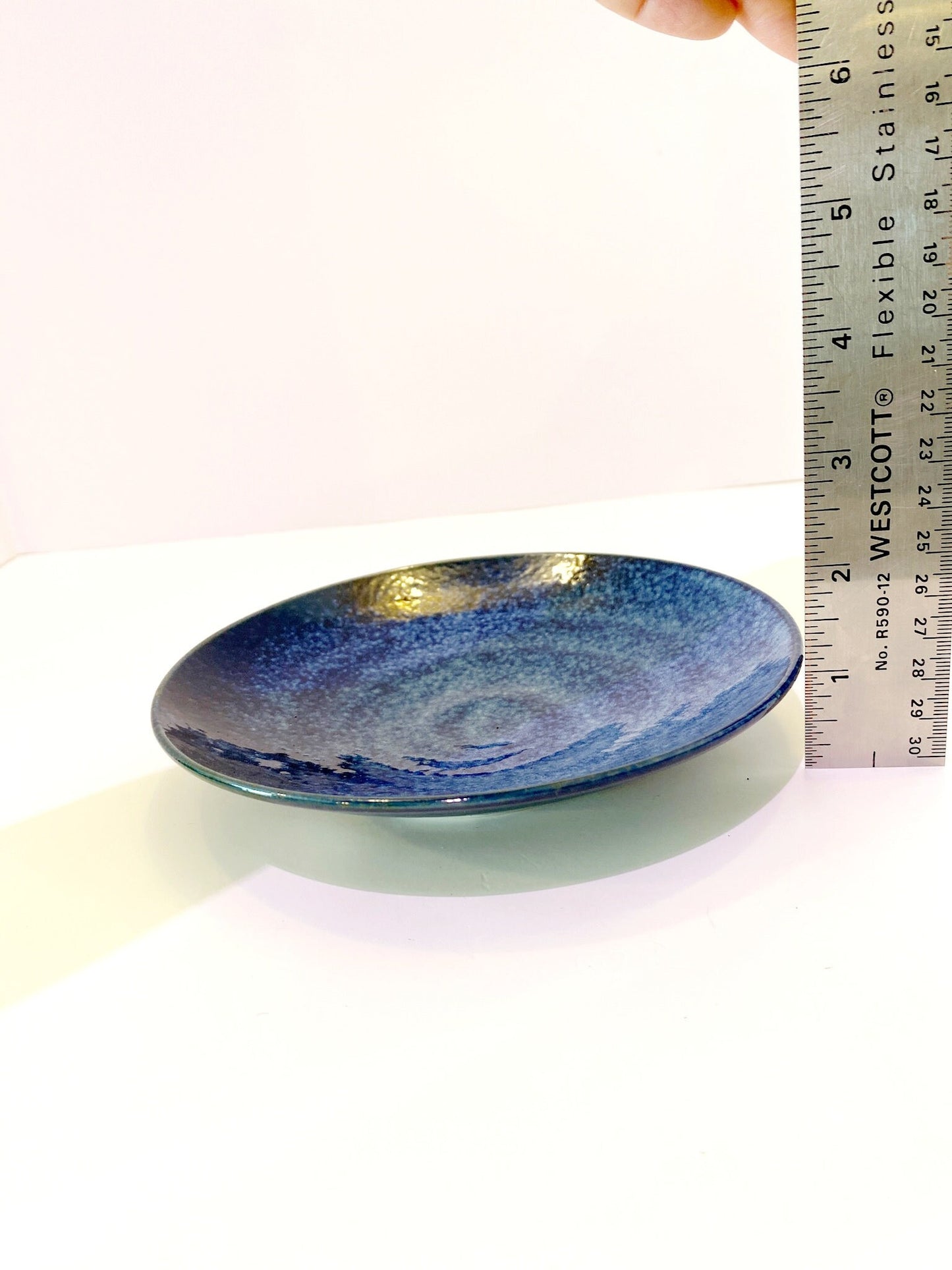 Subtle indigo blue tone, design wafu saucer 6.25" x 1"