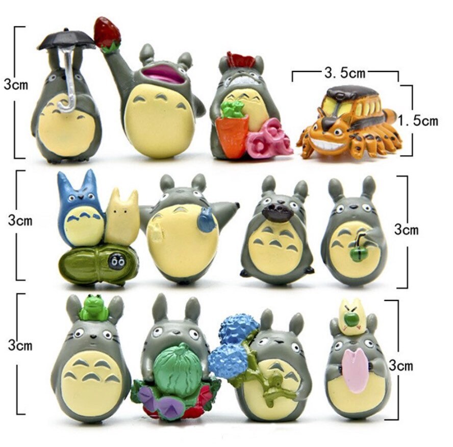 Miniature Totoro doll as Kokedama Charm comes with 3pcs