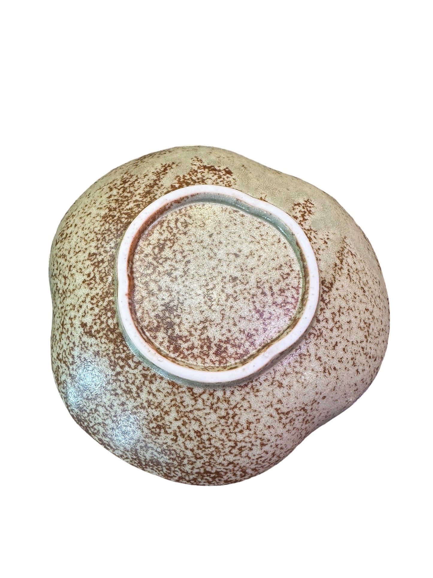 Light blue wavy rim shaped ceramic Saucers for Medium  Kokedama. 6.5" diameter, 1.5" deep.