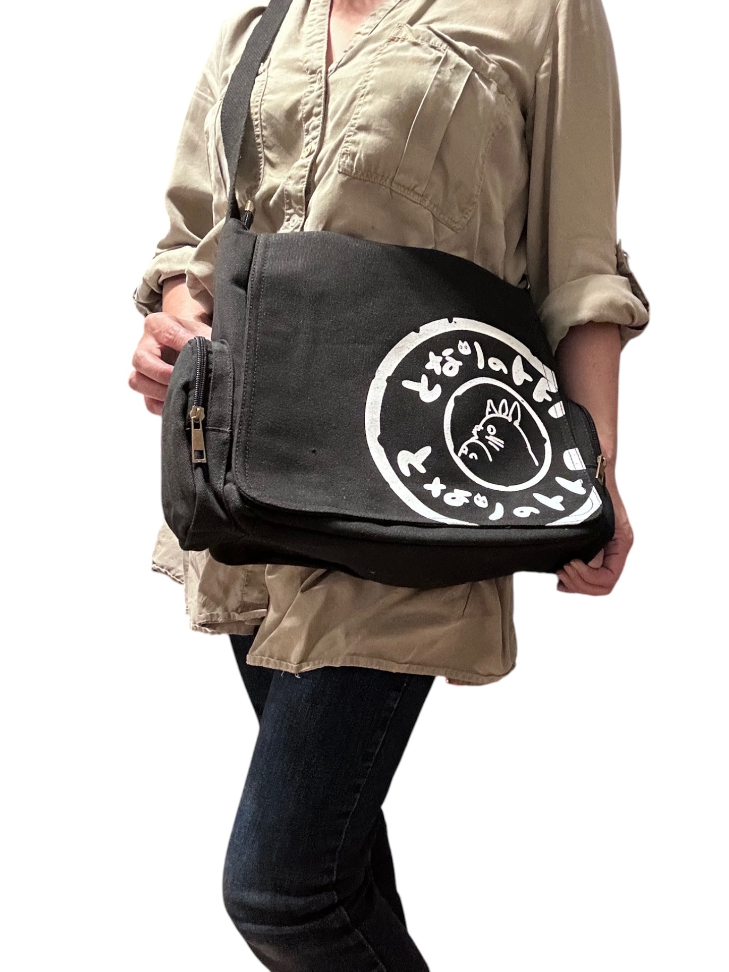 Studio Ghibli My Neighbor Totoro Black Crossbody Messenger Tote Bag Purse