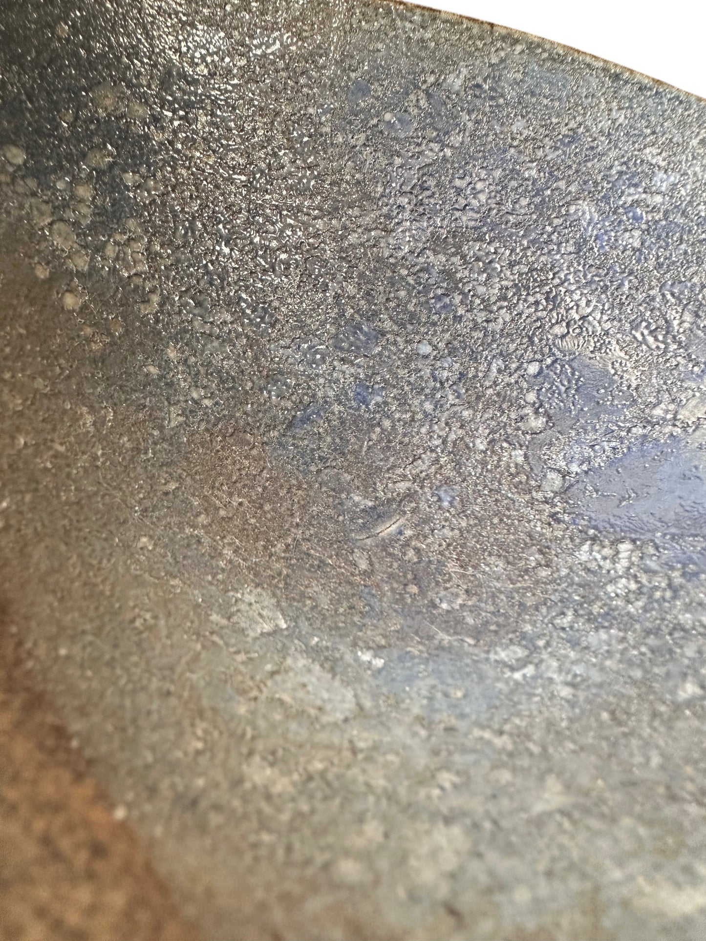 Kasama Kiln Pedestal Kokedama Saucer – Blue Ash Glaze (143mm)