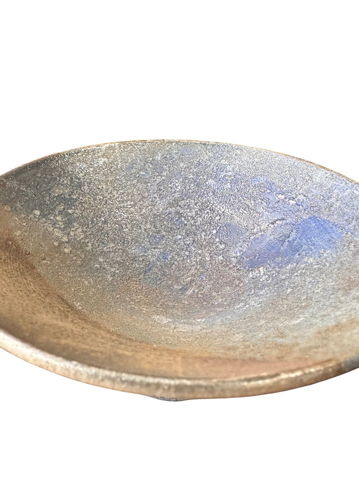 Kasama Kiln Pedestal Kokedama Saucer – Blue Ash Glaze (143mm)